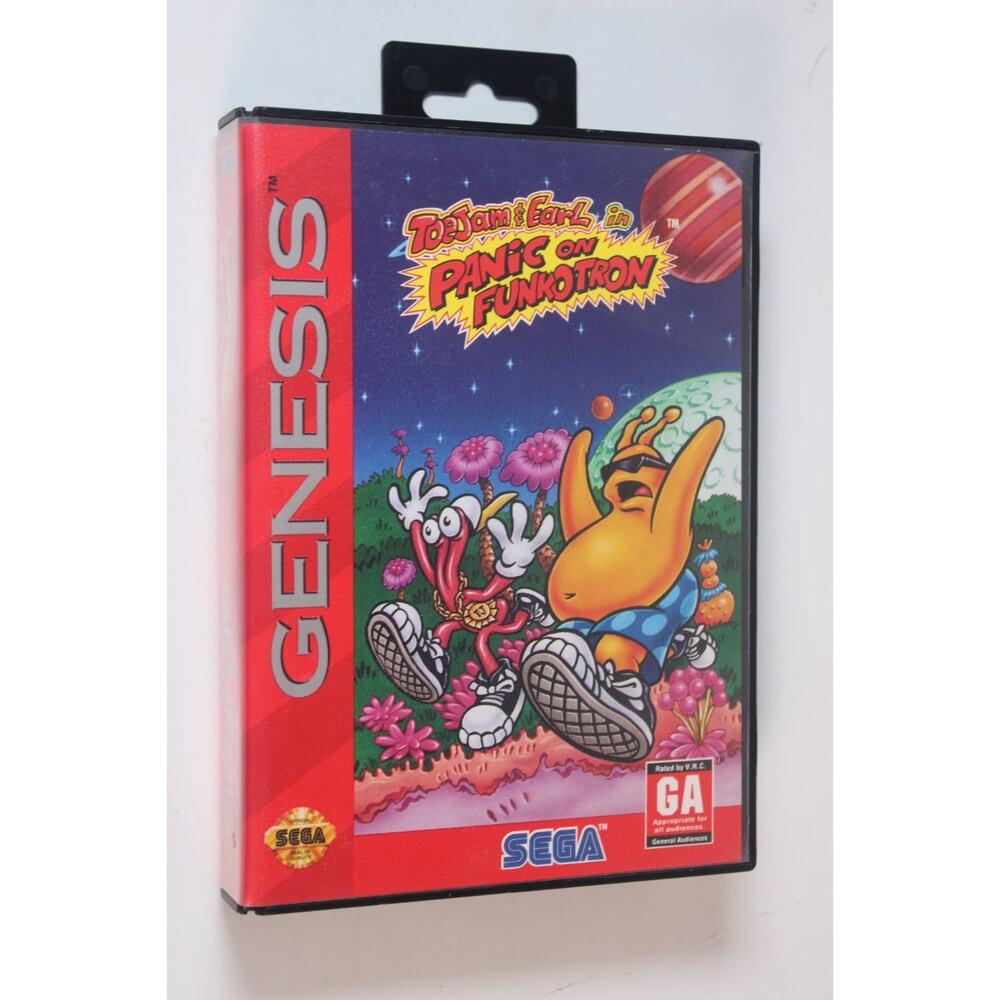 ToeJam and Earl in Panic on Funkotron Sega Genesis Tested Case Art No Manual